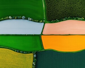 Leinwandbilder - Precision Agriculture Revolution Dynamic Drone-Mapped Farmland Mosaic Revealing Sustainable Land Management and Cutting-Edge Geospatial Technology Innovations