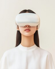 Aufkleber - Immersive Tech Minimalism Next-Gen Virtual Reality Experience with Gen Z Innovation - Sleek VR Headset Interface in Pure Aesthetic Design
