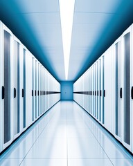 Fototapete - Hyperscale Cloud Infrastructure Sleek Modern Data Center Visualization Showcasing Cutting-Edge Digital Transformation and Innovative Technology Ecosystem