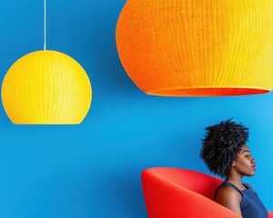 Poster - Bold Color Block Workplace Wellness Minimalist Design for Mindful Professional Relaxation and Creative Recharge in Modern Office Environments