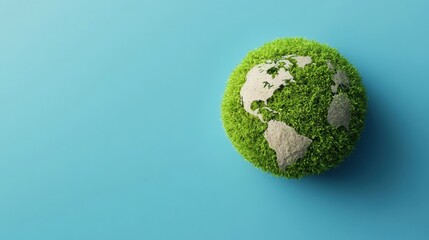 Aufkleber - Sustainable Future Vision Minimalist Green Globe Showcasing Eco-Innovation and Global Environmental Restoration Strategies
