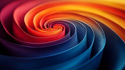 Wall Mural - vibrant abstract digital art featuring colorful circular lines and radiant swirls on a deep blue bac