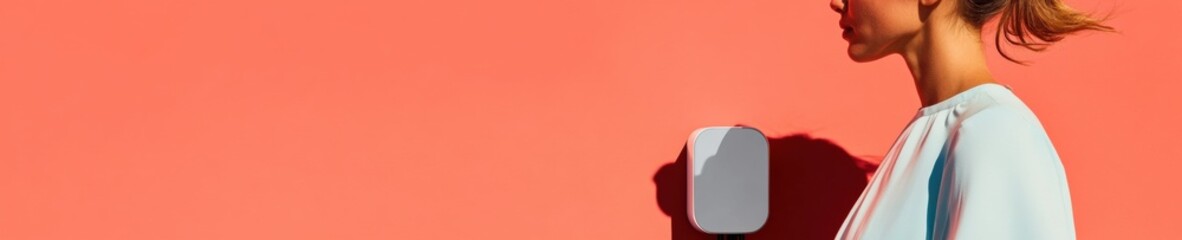 Leinwandbilder - Minimalist Tech Wearables Sleek Urban Accessory Illuminating Personal Innovation in Contemporary Color-Block Design