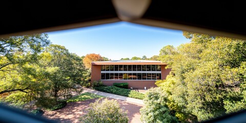 Poster - Sustainable Campus Design Modern Brick Educational Architecture Embracing Biophilic Learning Environments with Innovative Landscape Integration