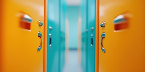Poster - Inclusive Learning Environments Vibrant School Hallway Design Showcasing Modern Educational Safety and Wellbeing Aesthetic for Gen Z Spaces