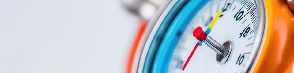 Fototapete - Minimalist Precision Analog Pressure Gauge in Vibrant Colors for Industrial and Tech Monitoring - Modern Aesthetic for Engineering and IoT Applications