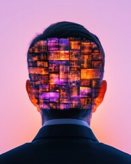 Leinwandbilder - Futuristic Cybersecurity Visualization Digital Security Metrics on Multi-Screen Workspace in Neon Glow - Corporate Tech Strategy and Cyber Defense Innovation for Modern Enterprises