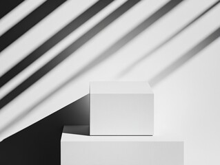 Aufkleber - Monochromatic Minimalism Neutral Gray Podium Display for Professional Visual Merchandising in Contemporary Design - Elevate Brand Aesthetics with Modern Elegance