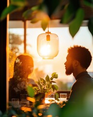 Aufkleber - Sunlit Collaboration Diverse Business Professionals in Modern Glass Office - Inspiring Workplace Culture and Business Innovation for Corporate Growth