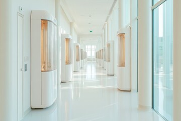 Fototapete - Futuristic Wellness Spaces Transparent Glass Medical Suites in Hospitals - Enhancing Patient Experience and Modern Healthcare Design with Sleek, Open Environments
