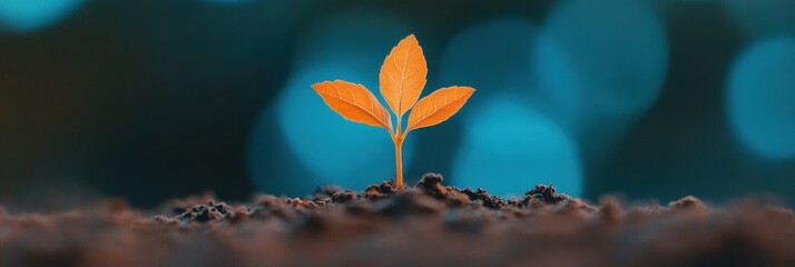 Poster - Organic Growth Imagery Young Seedling in Rich Soil with Vibrant Leaves - Eco-Friendly Agricultural Concept for Sustainable Business Innovations and Growth Marketing