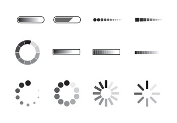 Set loading icons vector illustration on background