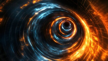 Poster - Abstract swirling vortex of fire and ice