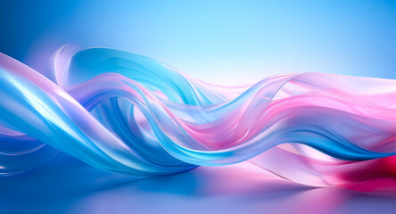 Wall Mural - abstract waves of blue, pink, and white colors smoothly blend creating a gentle and modern design. s