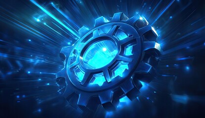 Aufkleber - Blazing Gear in a Digital Space