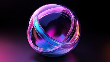 Poster - Abstract glowing sphere in dark space (1)