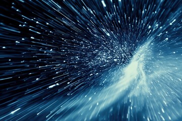 Wall Mural - blue light streaks, cosmic swirl, galaxy background, digital art