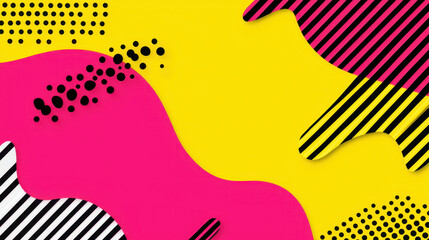 Wall Mural - Vibrant pop art background featuring bold colors and dynamic shapes