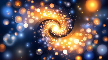Wall Mural - Vibrant Abstract Swirl with Colorful Lights and Sparkles in a Cosmic Spiral Motion