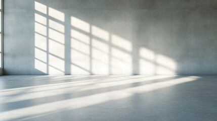 Leinwandbilder - Sunlit concrete wall casting intriguing shadows with modern design elements : Generative AI