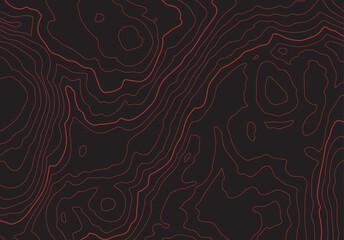 Leinwandbilder - Topographic map background with altitude lines. Abstract terrain topography with elevation levels of the relief