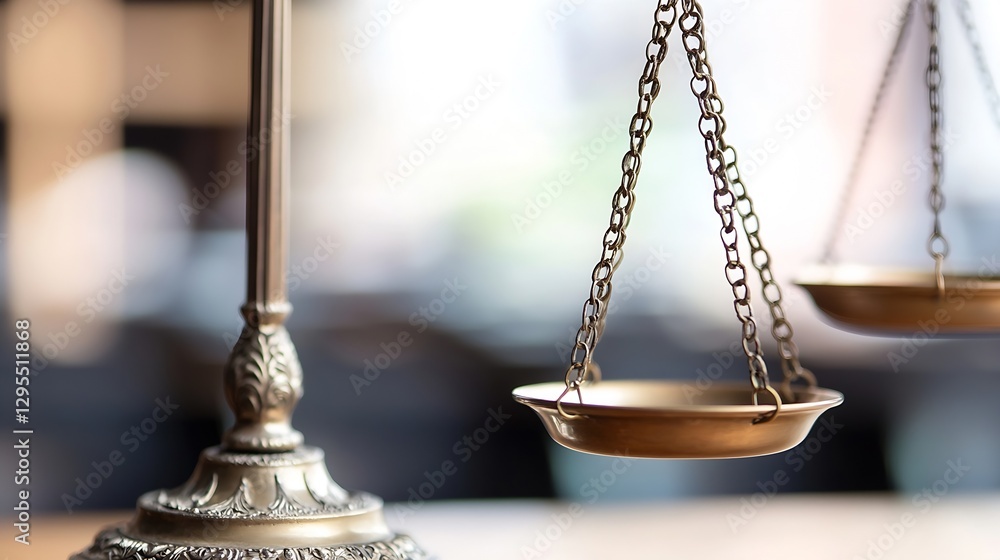 Classic Vintage Scales with Soft Focus Perfect for Justice and Balance Themes : Generative AI