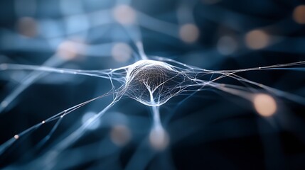 Leinwandbilder - Abstract depiction of a neuron network showcasing intricate connections and neuron activities : Generative AI