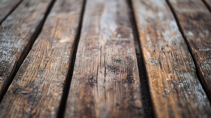 Poster - Close up view of weathered wooden planks showcasing rustic texture and grain patterns under natural light : Generative AI