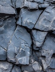 Aufkleber - Close up view of rough textured dark gray rocks creating an interesting geological pattern : Generative AI