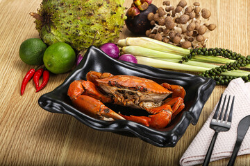 Sticker - Delicous luxury steamed red crab