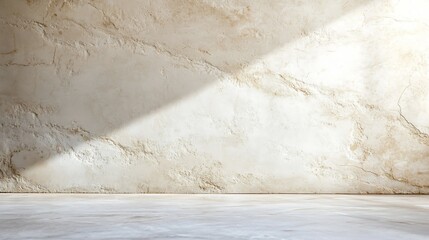 Aufkleber - Stylish empty wall with modern texture and beautiful light shadows : Generative AI