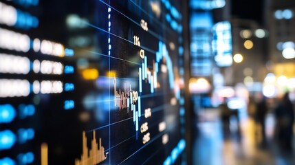 Fototapete - Close up of stock market data on digital display showcasing financial trends and analytics in modern business : Generative AI