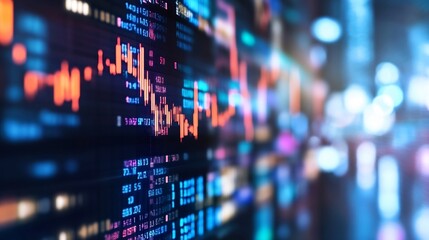 Aufkleber - Vibrant Stock Market Data Visualization with Colorful Graphs and Indicators : Generative AI