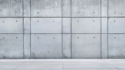 Fototapete - Modern concrete wall with geometric patterns in an industrial style setting : Generative AI