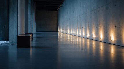 Poster - Contemporary interior architecture with minimalist design and soft lighting for tranquil environment : Generative AI