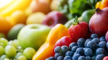 Aufkleber - Vibrant assorted fruits arranged beautifully for a healthy and colorful display : Generative AI