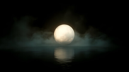 moon reflection on water at night