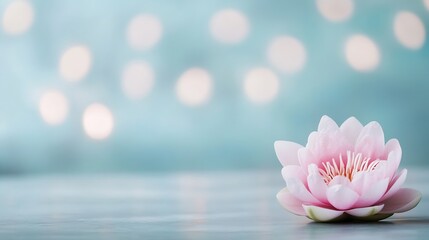 Poster - Elegant Pink Lotus Flower on Soft Background with Bokeh Effect : Generative AI