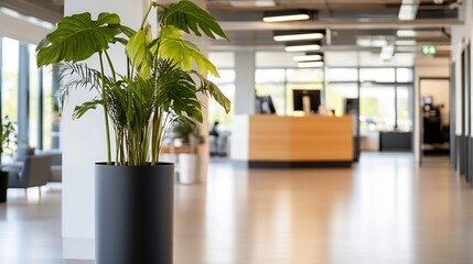 Aufkleber - Indoor Office with Green Plants for a Fresh Ambiance : Generative AI