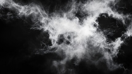 Aufkleber - Ethereal Black and White Smoke Abstract Cloud Composition for Artistic Backgrounds and Textures : Generative AI
