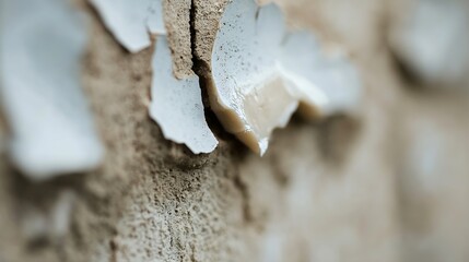 Poster - Close up of peeling paint revealing texture on a weathered wall highlighting the effects of time and weather : Generative AI