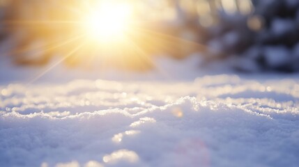 Aufkleber - Stunning Sunlight Reflects on Sparkling Snow in a Winter Wonderland : Generative AI