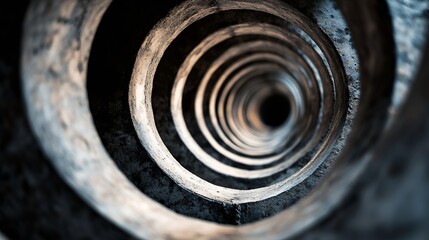 Fototapete - Unique Close Up of Spiral Structure Inside Tube Highlighting Interesting Patterns and Textures : Generative AI