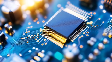 Poster - Close-up of a circuit board showcasing intricate details of technology and innovation in modern electronics : Generative AI