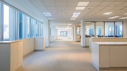 Leinwandbilder - Modern Corporate Office Interior with Natural Light and Open Space Design : Generative AI