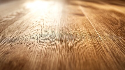 Poster - Close up view of polished wooden flooring showcasing natural grain patterns and warm texture : Generative AI