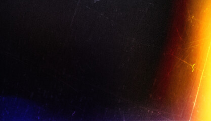 Wall Mural - blur colorful warm rainbow light leaks on black background with dust texture. defocused abstract dam