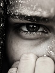 Poster - Intense closeup of a captivating eye with striking details and deep emotions revealed : Generative AI