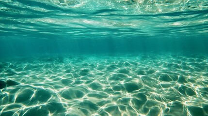 Fototapete - Beneath the water's surface crystal clear ripples create mesmerizing patterns and reflections : Generative AI