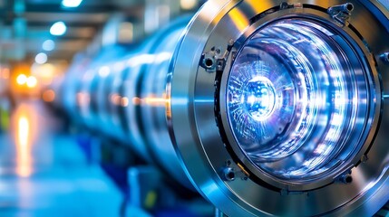 Aufkleber - Advanced industrial machinery showcasing bright and high-tech lighting in a modern facility : Generative AI